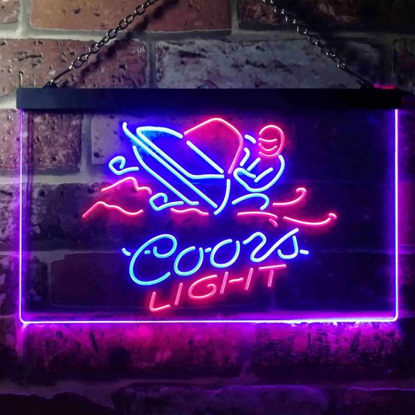 Coors Light Snowmobile Dual LED Neon Light Sign